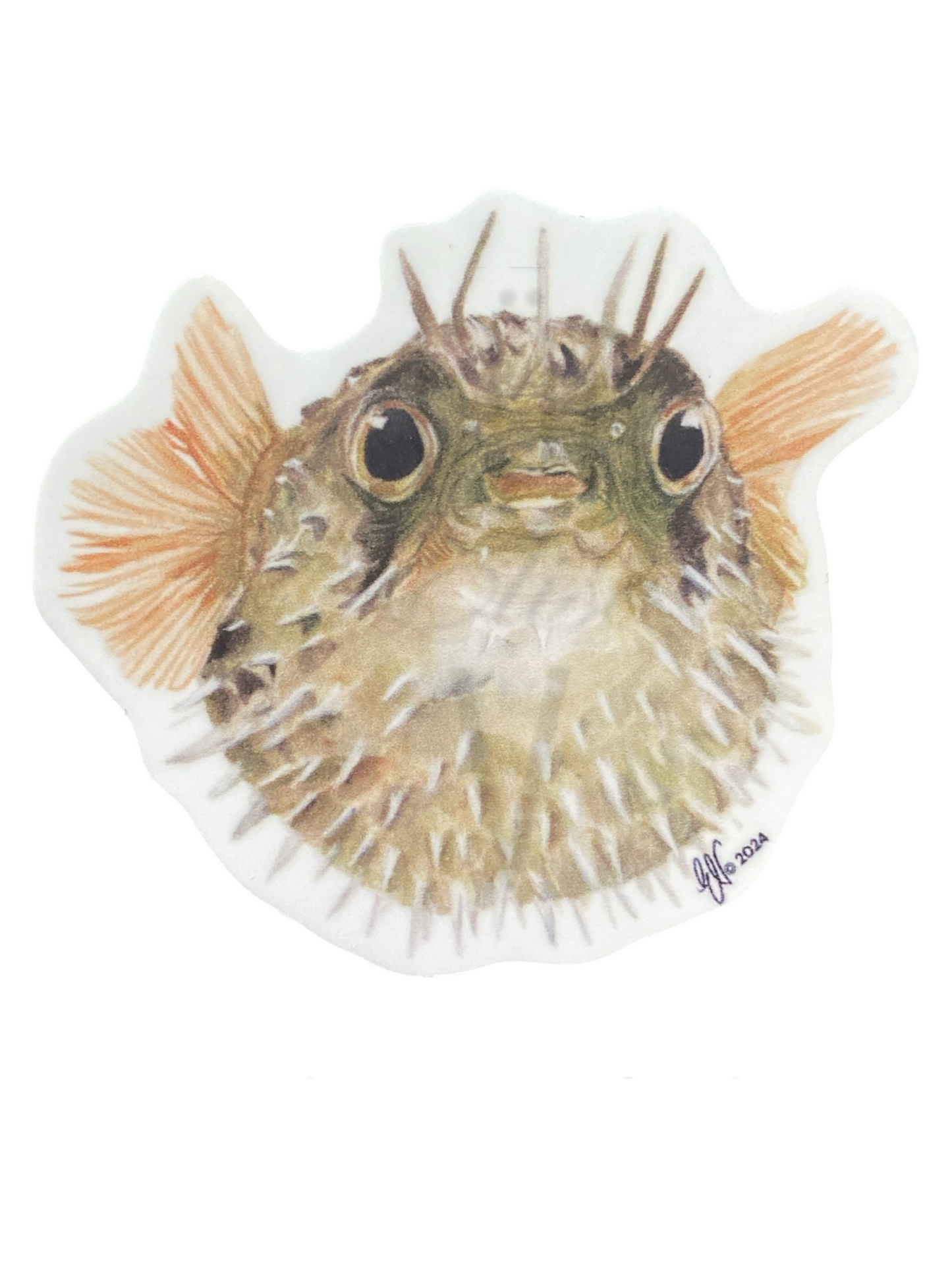 PUFFER FISH DIE CUT STICKER