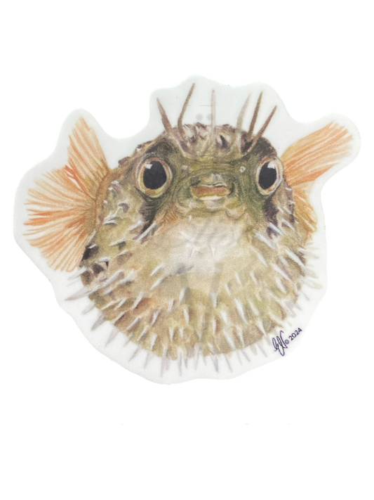 PUFFER FISH DIE CUT STICKER