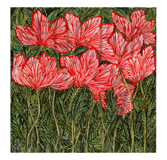 FLOWERS AMONG THE LEAVES