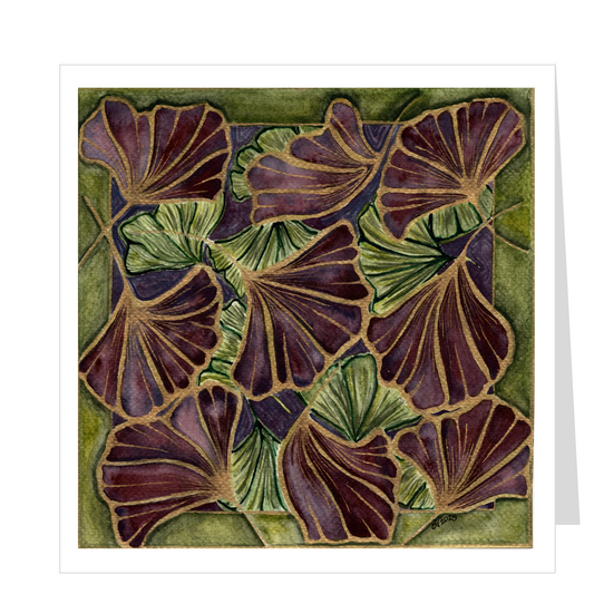BURGUNDY & GREEN GINKGO DECOR
