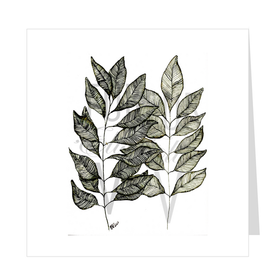 FINE LINE INK LEAVES II