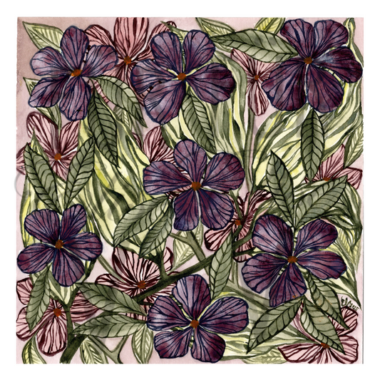 FLORALS ON DUSTY ROSE DECOR