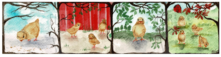 FRAMED CHICK FARM SCENES