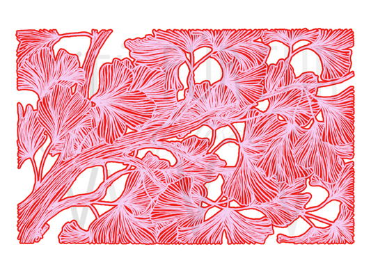 RED & PINK GINKGO