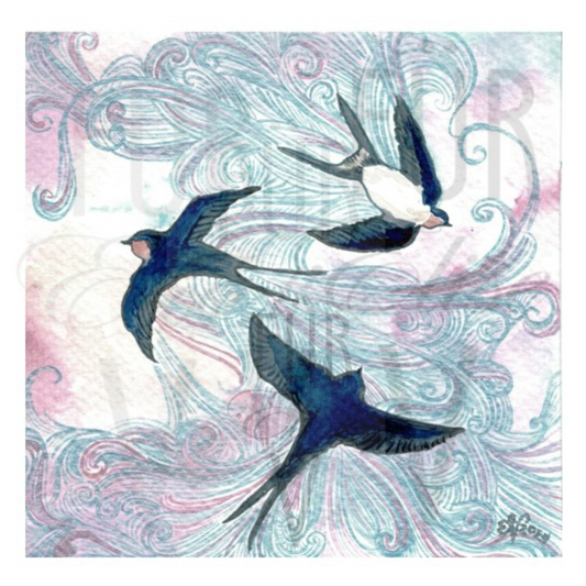 SWOOPING SWIRLS OF SWALLOWS