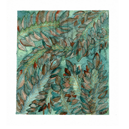 TURQUOISE BURNT LEAVES