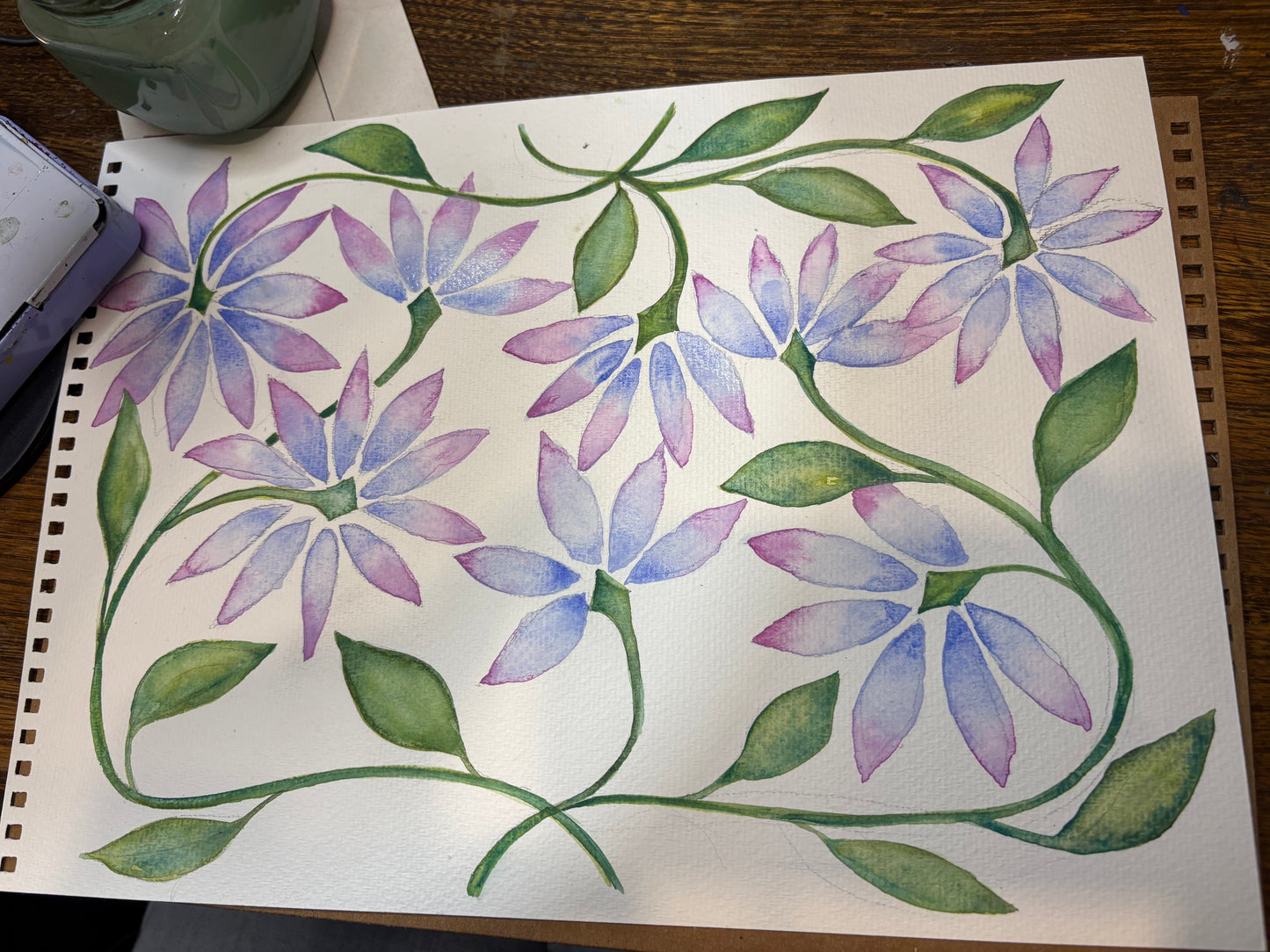PASTELS ON FAINT GREEN