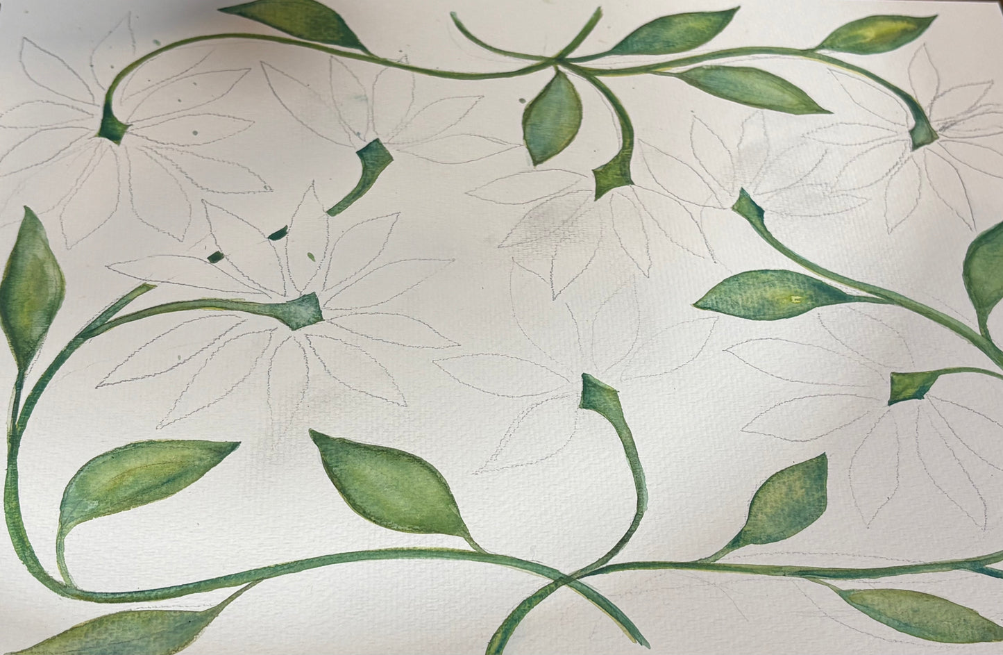 PASTELS ON FAINT GREEN