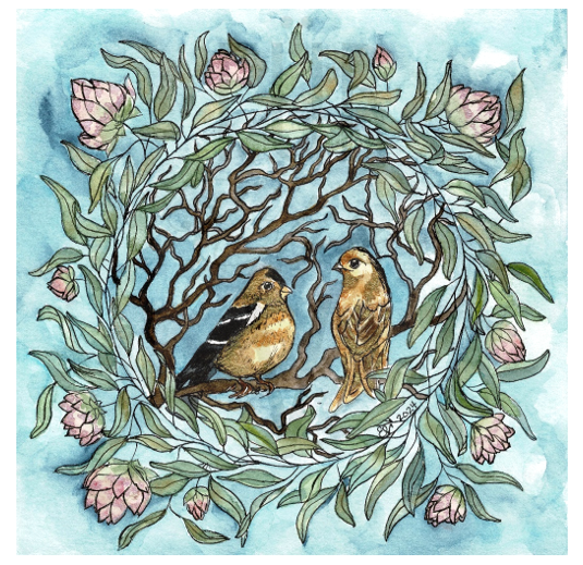 GOLDEN FINCH WREATH