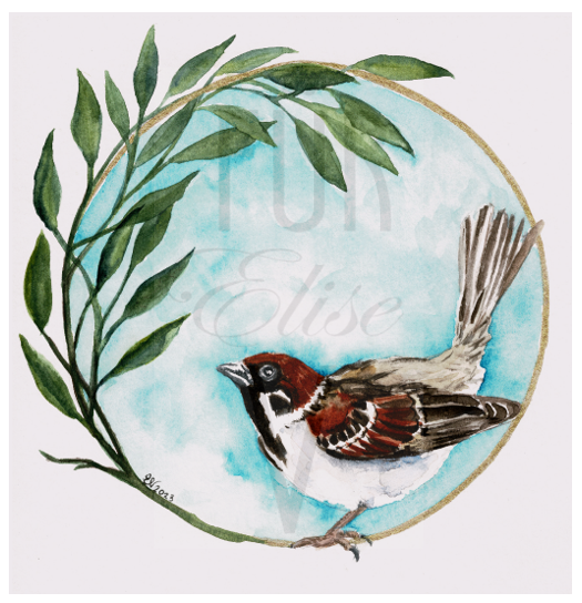 PERCHED SPARROW