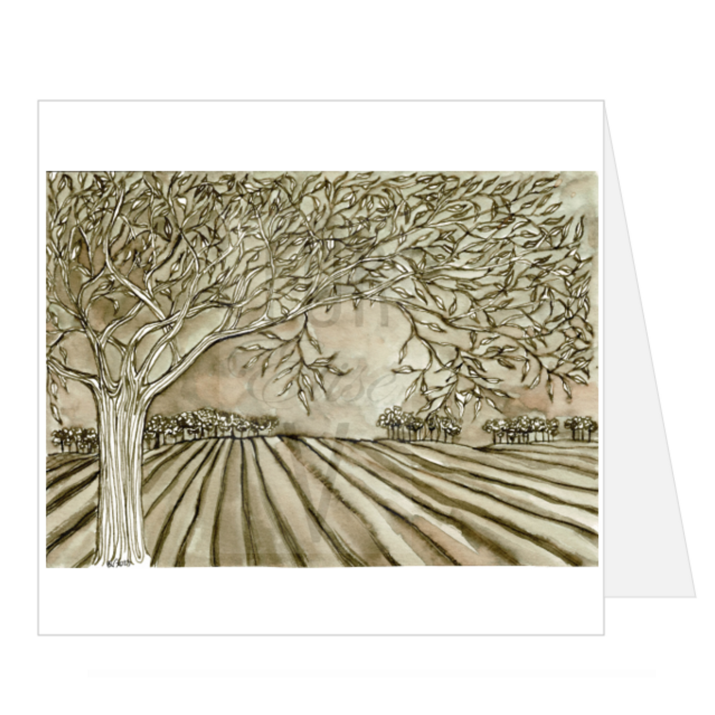 SEPIA FIELD IN INK