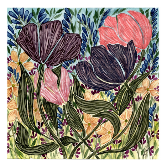 FADED PURPLE FLOWERS